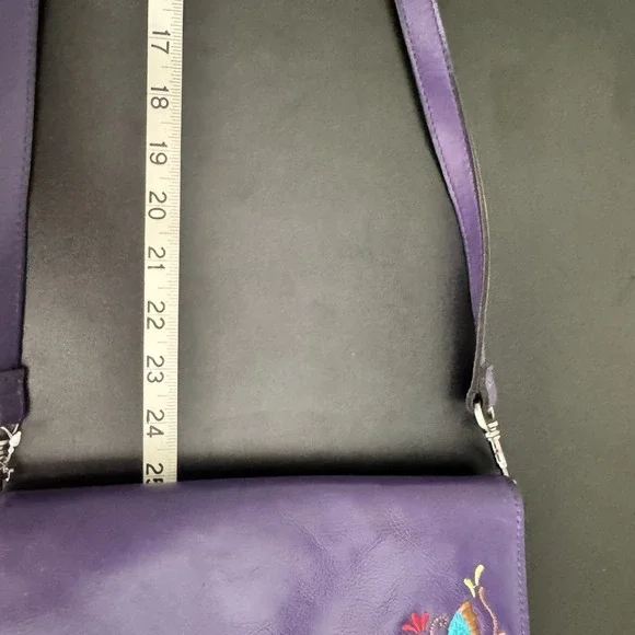 Patricia Nash Annecy Flap Violet Embroidered Crossbody Bag Butterfly Flap - Picture 13 of 16